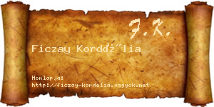 Ficzay Kordélia névjegykártya